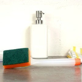 Szorstka myjka do naczyń z dozownikiem płynu Jędruś