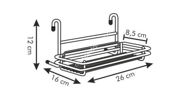 Stalowa półeczka na reling kuchenny 26cm | TESCOMA MONTI
