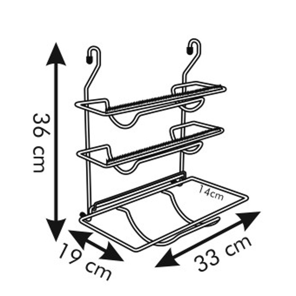 Wieszak na folię, papier i ręczniki mocowany na reling kuchenny | TESCOMA MONTI