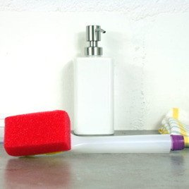 Miękka myjka do naczyń z dozownikiem płynu Jędruś