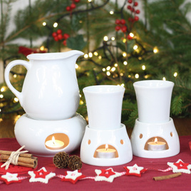 Zestaw do grzanego wina - dzbanek Bolek z podgrzewaczem, dwa kubeczki z podgrzewaczami i pudełko prezentowe