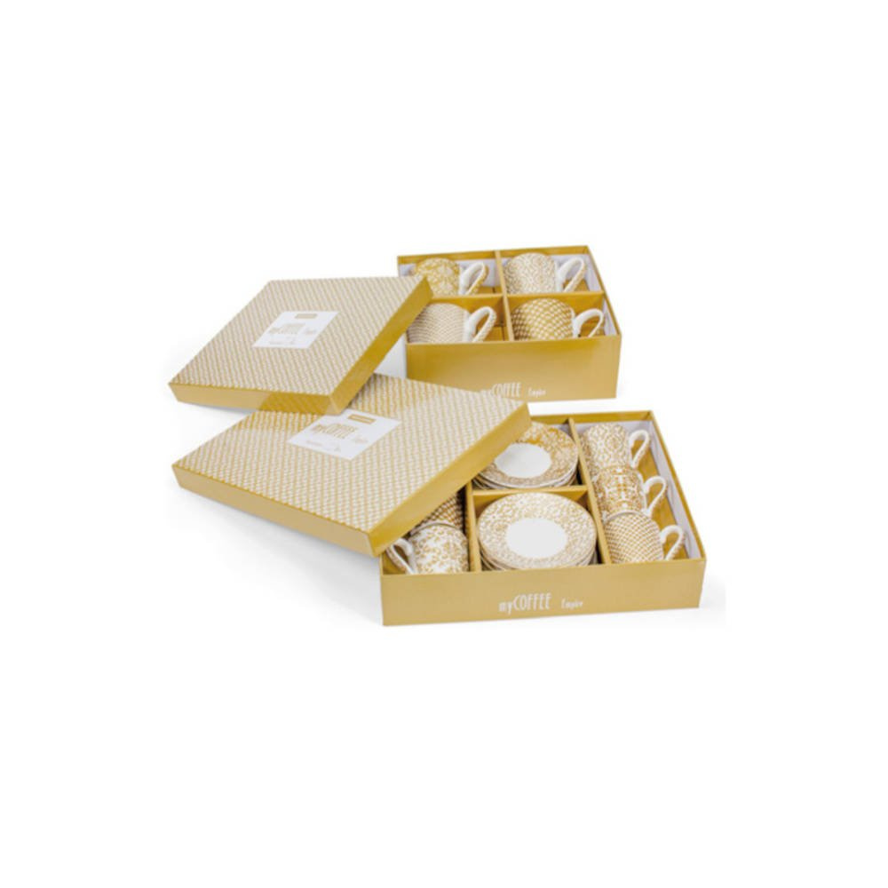 Komplet 4 kubków do kawy i herbaty w pudełku prezentowym, motyw Empire | TESCOMA myCOFFEE