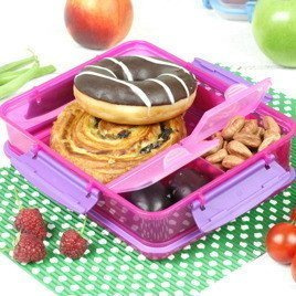 Pojemnik na żywność lunch box duży trójkomorowy - 2 litry | SISTEMA TO