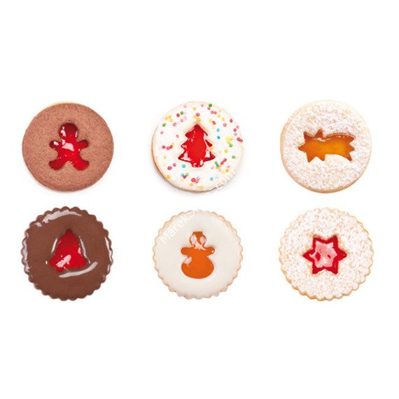 Foremki do wykonania kruchych ciasteczek z dziurką - motyw Boże Narodzenie, komplet 8 elementów | TESCOMA DELICIA